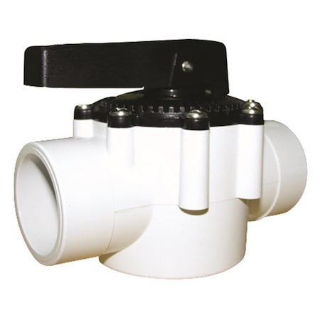 Hands On 1.5 & 2 in. White 2 Way Slip Fit Valve with Non-Stick Impregnated Seals HA3282516